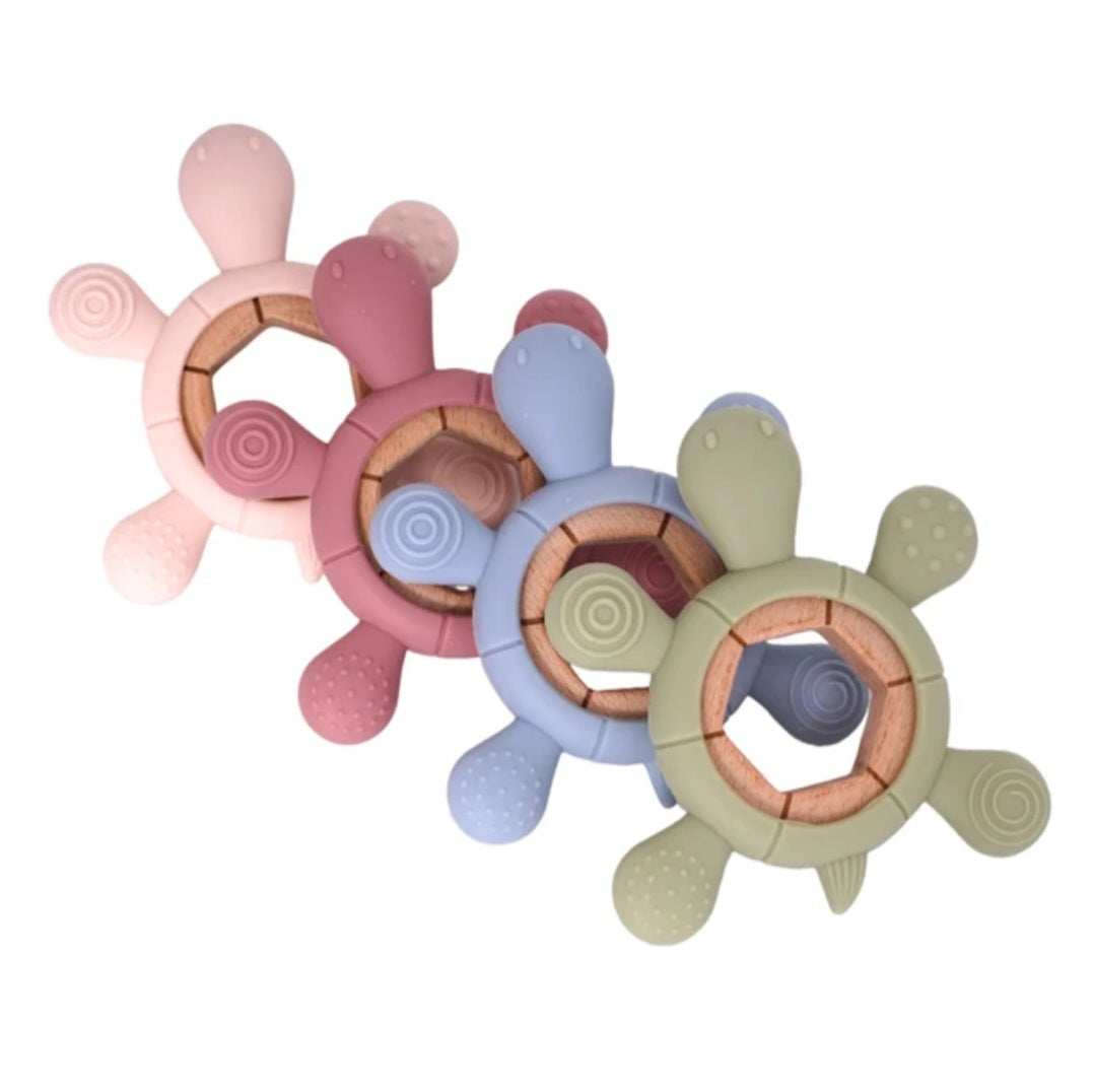 Turtle Multi Sensory teething Ring For Babies.