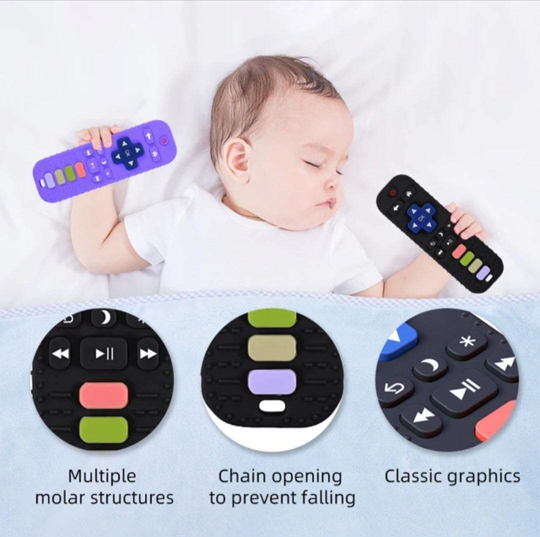 BPA Free Soft Teething Toy Baby Silicone Remote Control Teether